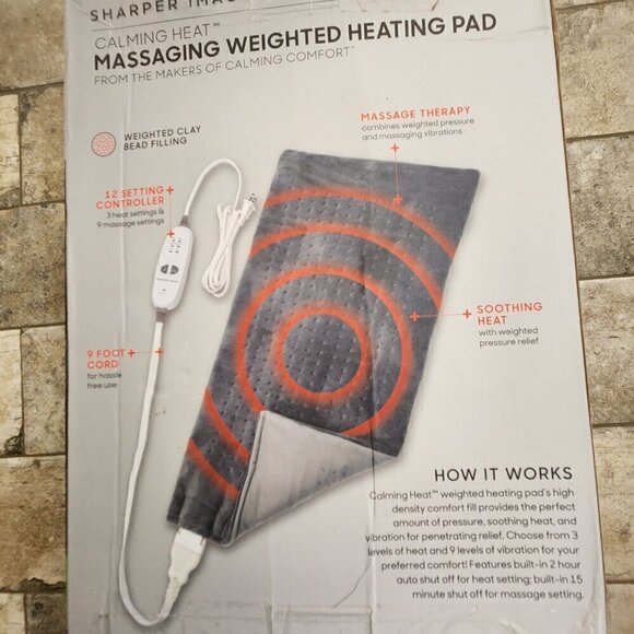 Sharper Image Massage Weighted Heating Pad - Picture 2 of 7